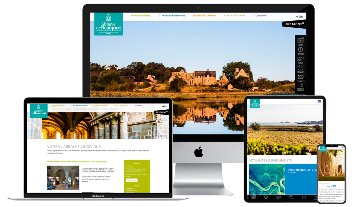 Responsive design Site Internet de l'Abbaye de Beauport de Paimpol