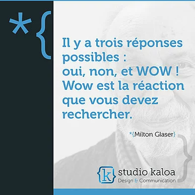 Il y a trois réponses possibles : oui, non et WOW ! Wow est la réaction que vous devez rechercher. *{Milton Glaser}